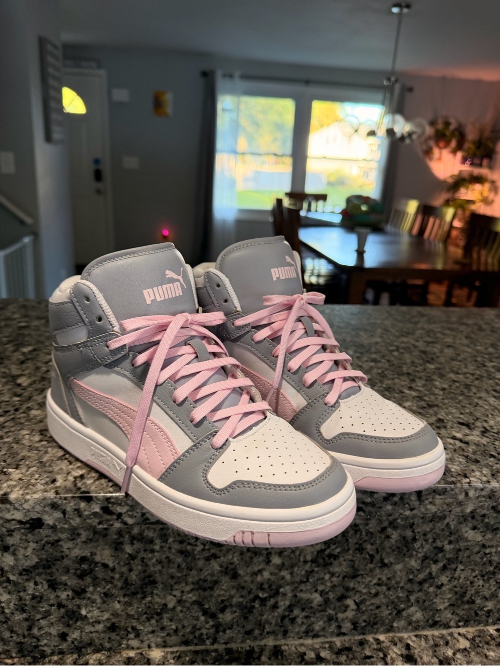 Puma Women’s High-Top Sneakers in Pink and Gray